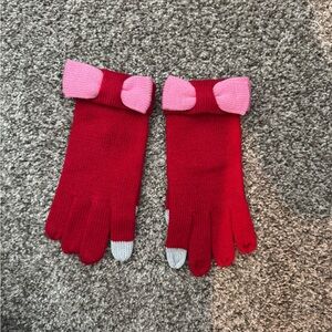 Kate Spade Red Gloves with Pink Bows